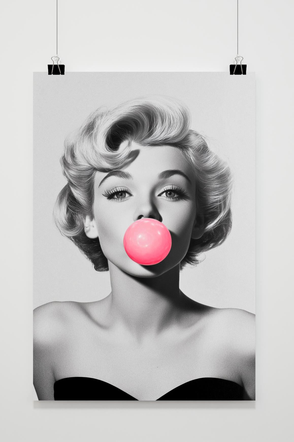 Affiche Femme Chewing-Gum de 25 Artstreet