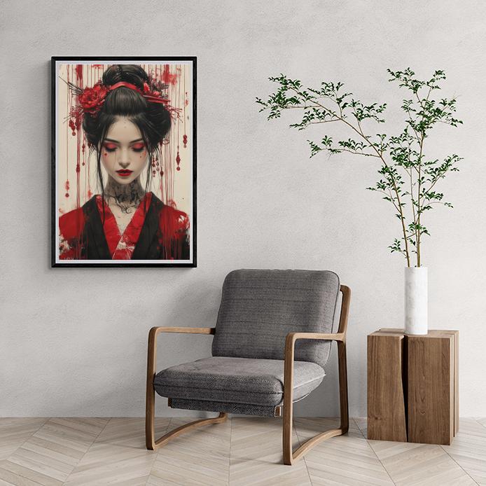 Geisha dans un intérieur