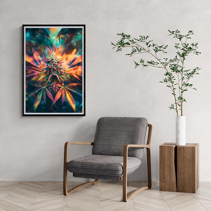 Cannabisplant dans un intérieur