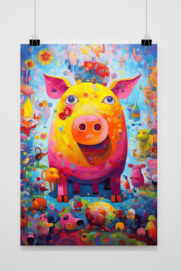 Affiche Tirelire Cochon