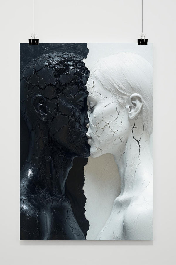 Póster Pareja Besándose