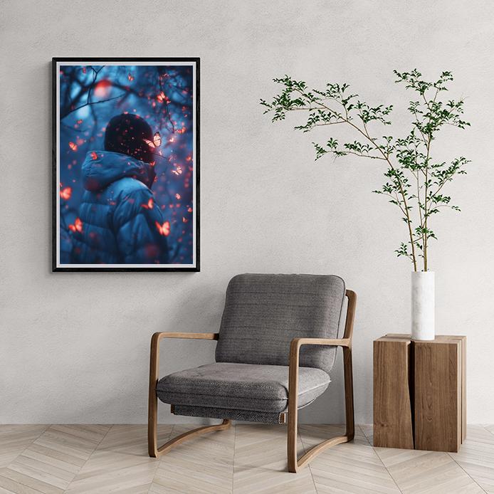 Fille Papillon dans un intérieur