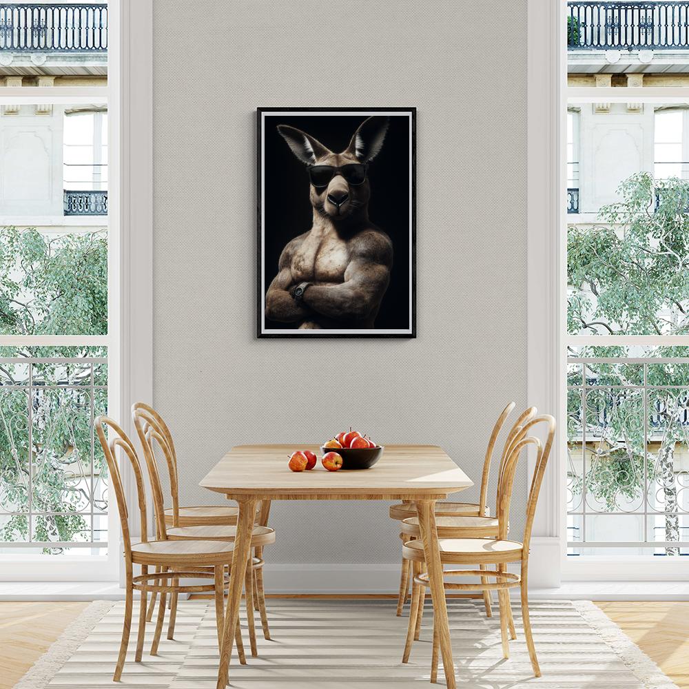 Kangourou Musclé dans un intérieur