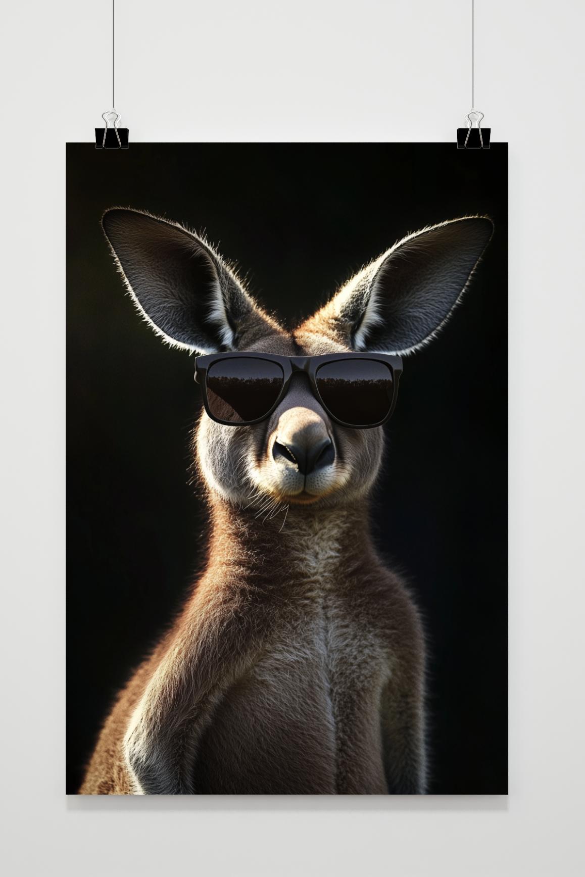 Affiche Kangourou aux Lunettes de Soleil de 25 Artstreet