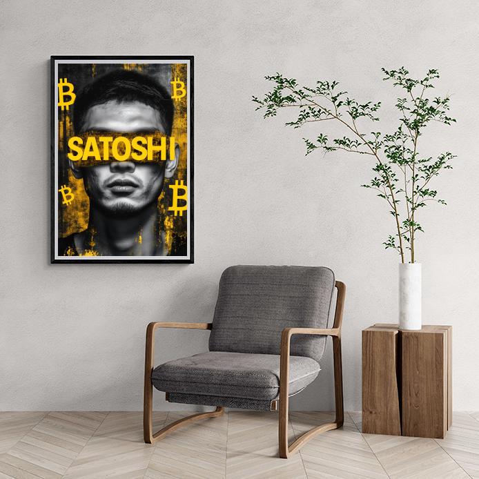 Satoshi Bitcoin dans un intérieur