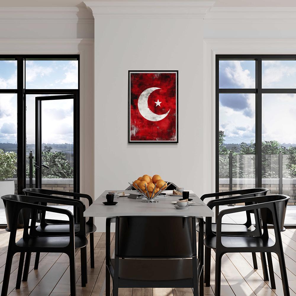 Bandera de Turquía en un interior