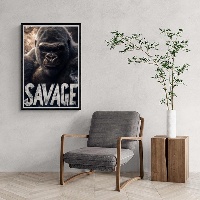 Savage Gorilla dans un intérieur