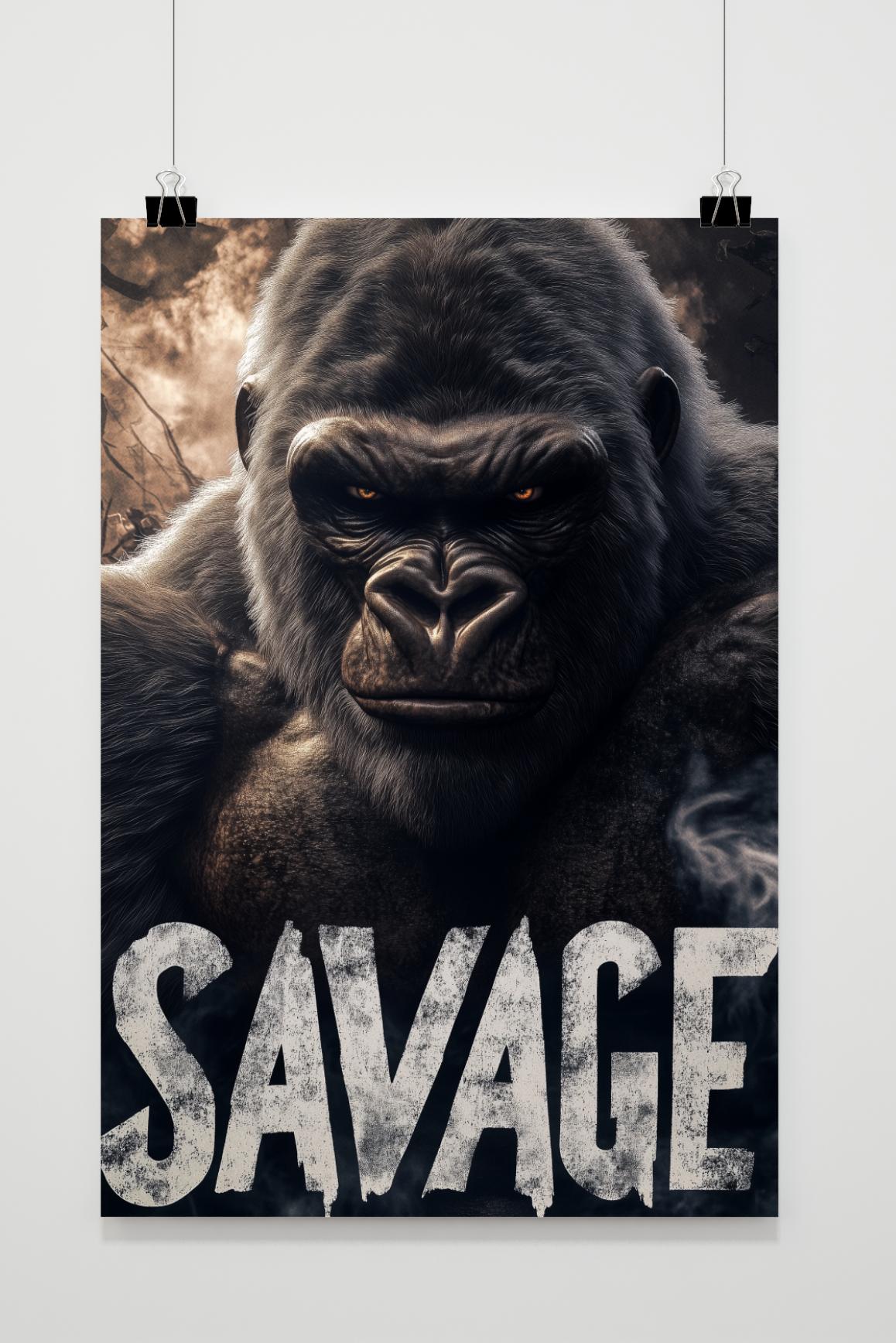 Affiche Savage Gorilla de 25 Artstreet