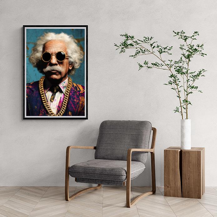 Einstein Gangster dans un intérieur