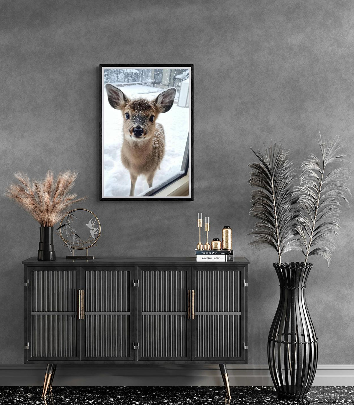 Cerf dans un intérieur