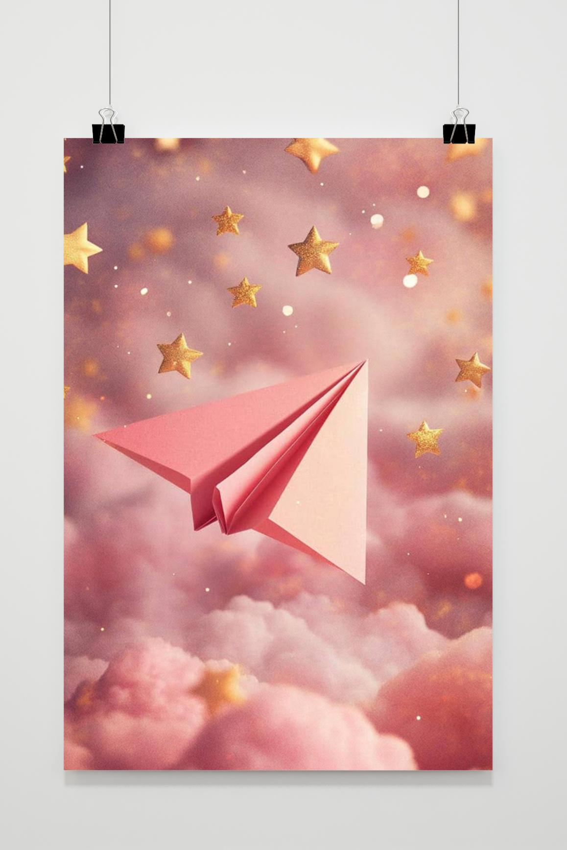 Póster Avión de Papel de 25 Artstreet