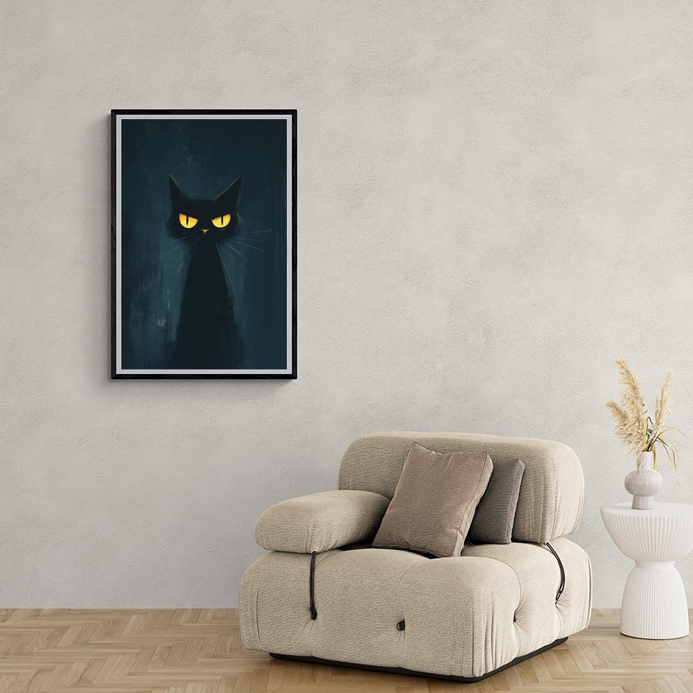 Gato Acuarela en un interior
