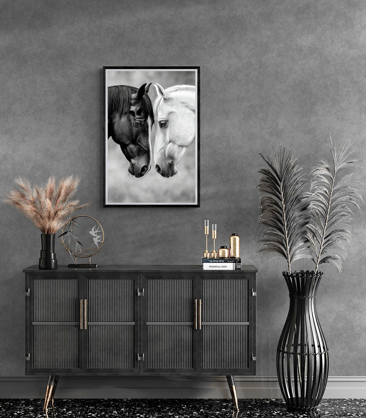 Chevaux dans un intérieur