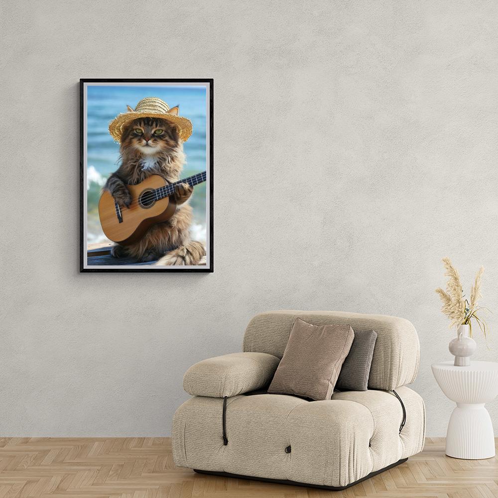 Chat Guitare dans un intérieur