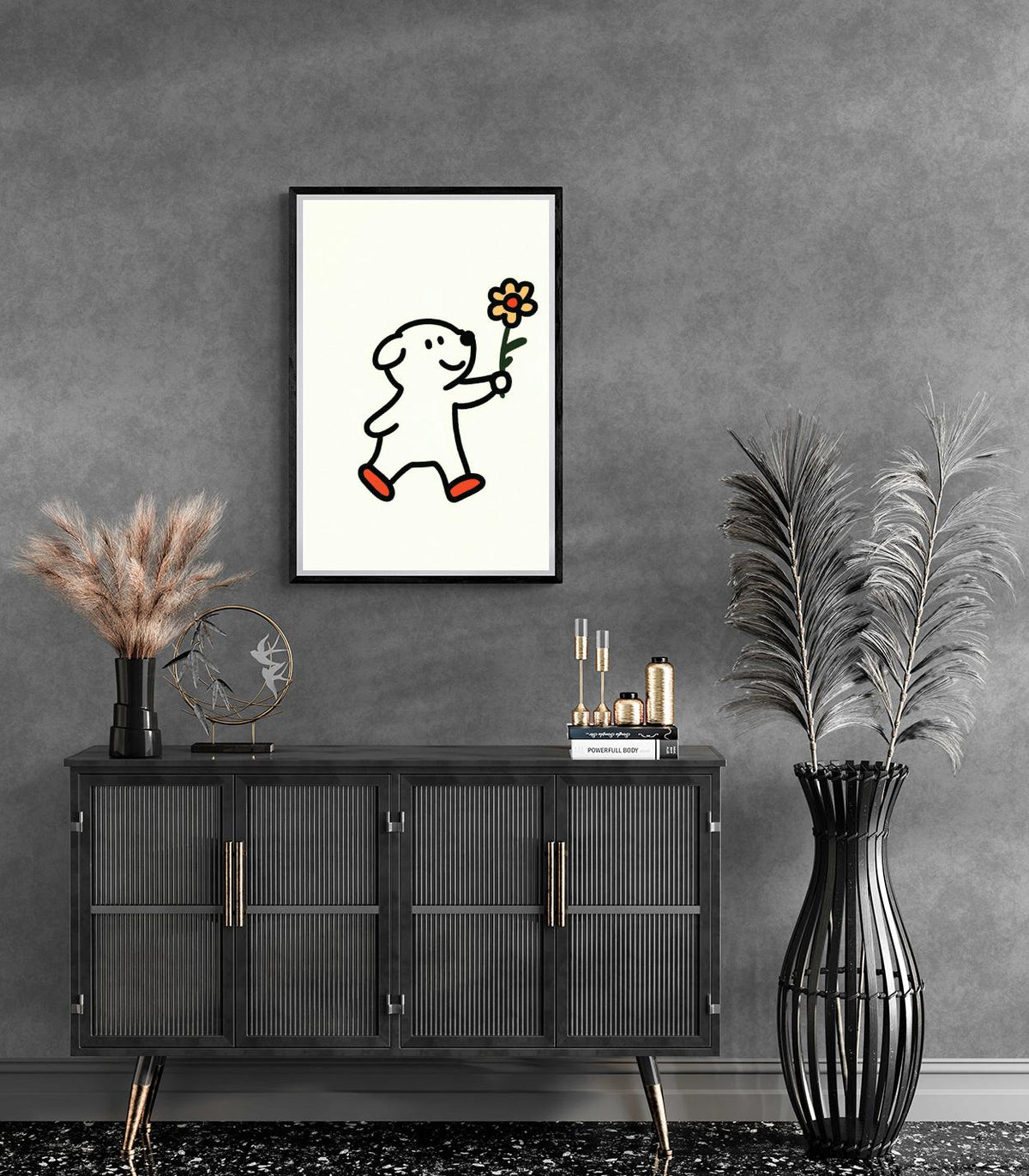 Chien Fleur dans un intérieur