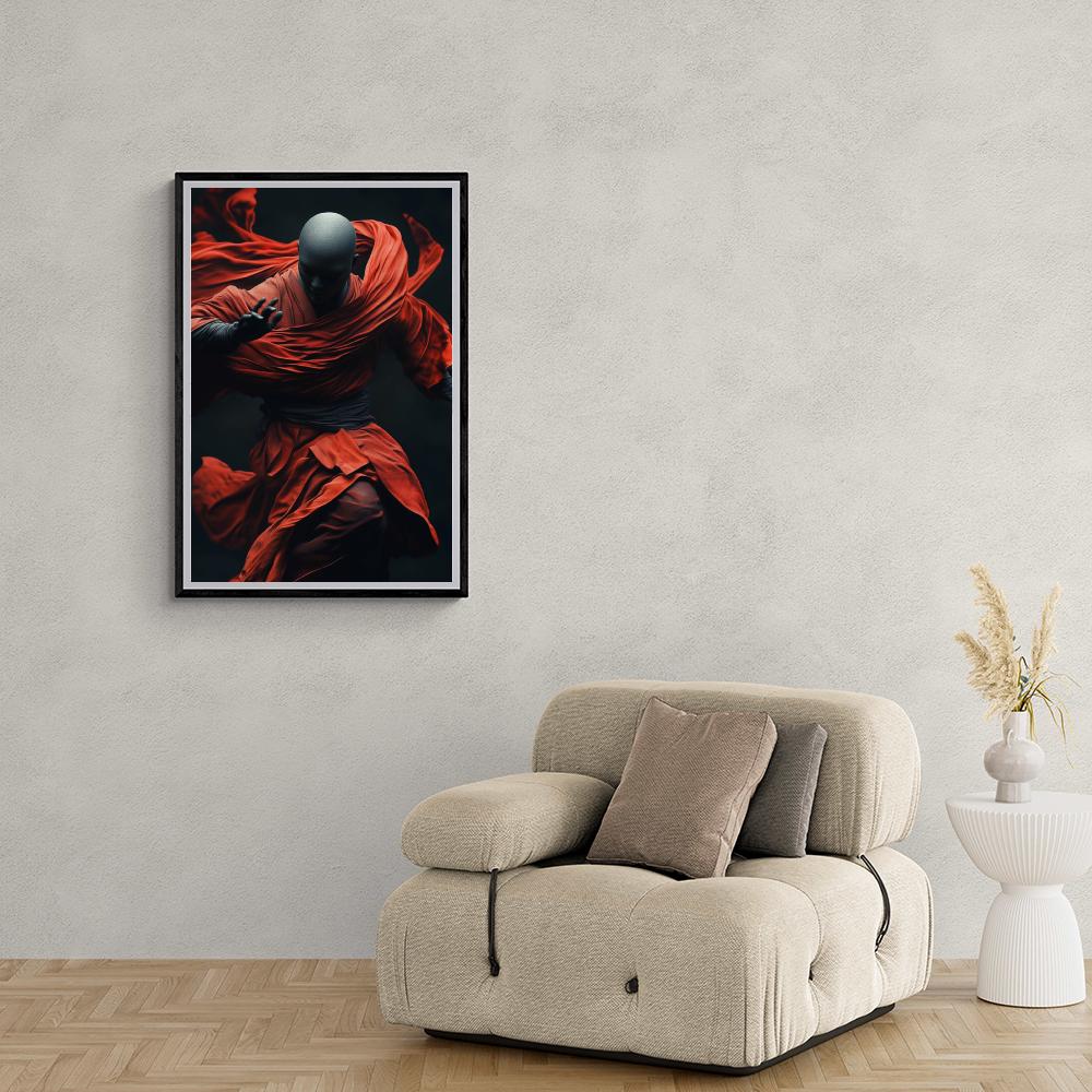 Moine Shaolin dans un intérieur