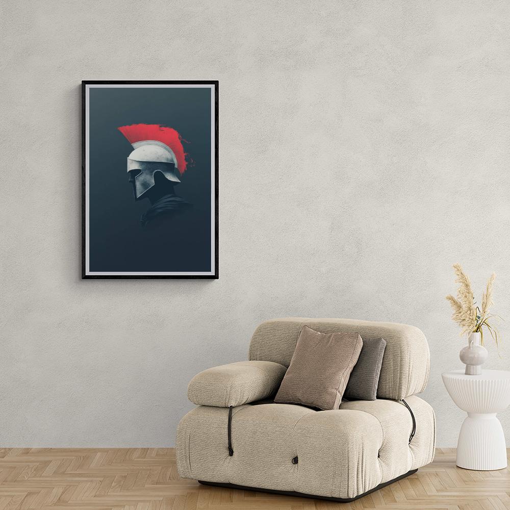 Casque Spartiate dans un intérieur