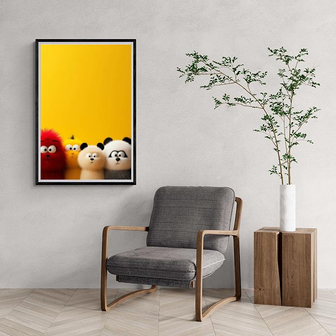 Animaux Mignons dans un intérieur