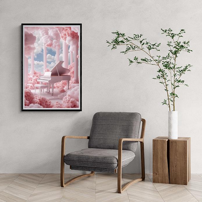 Piano Nuages dans un intérieur