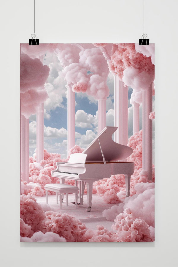 Klavier Wolken Poster
