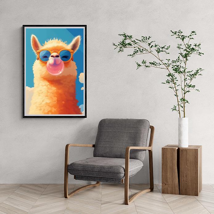 Lama Lunettes de soleil dans un intérieur