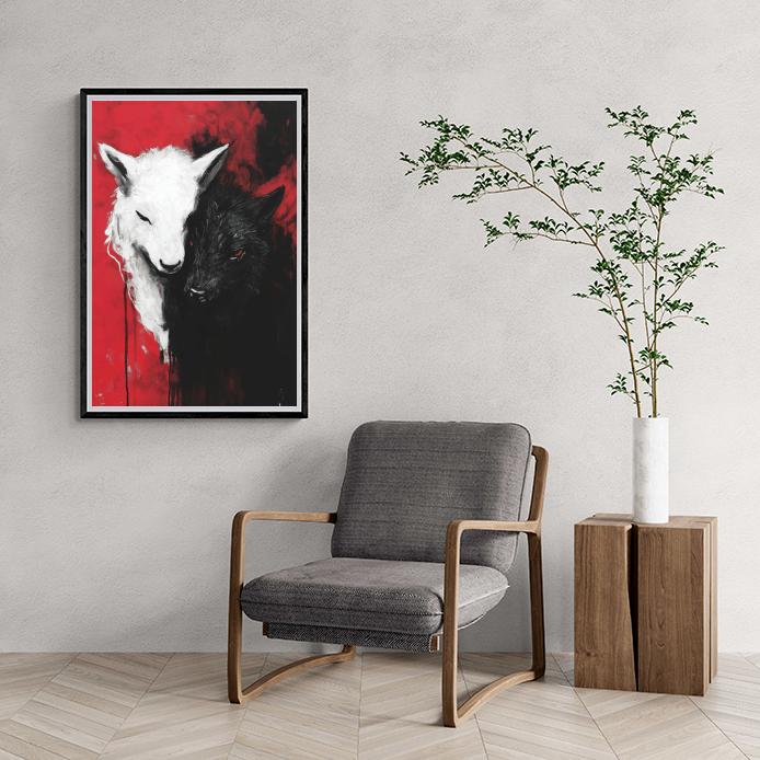 Loups dans un intérieur