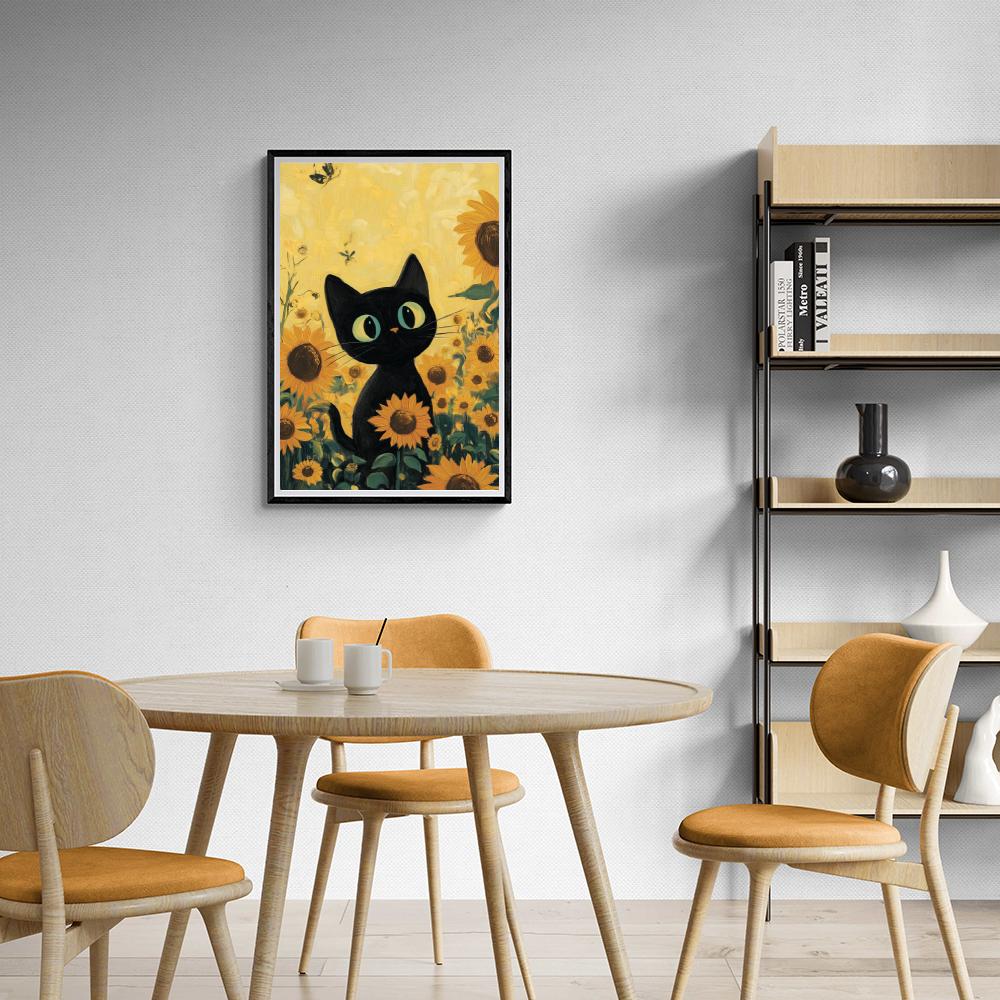 Gato Girasol en un interior