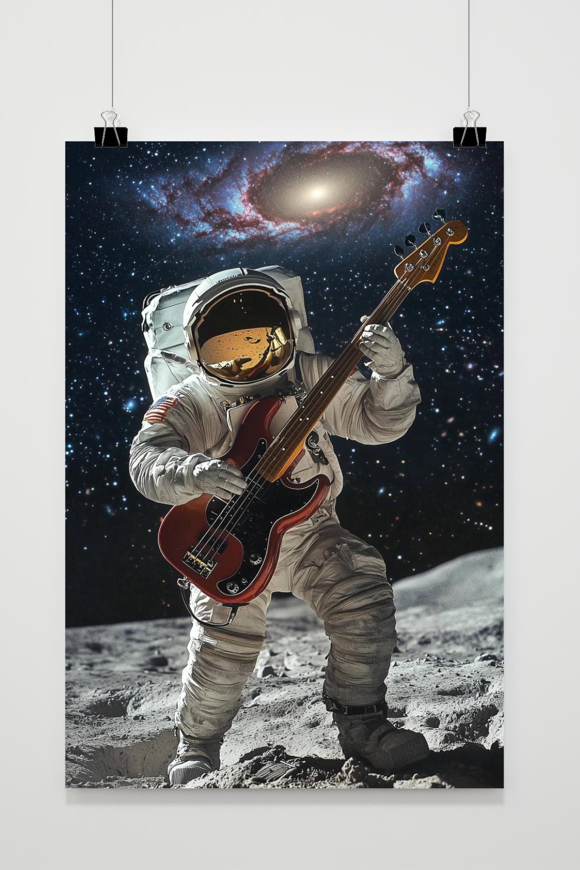 Affiche Astronaute Guitare Basse de 25 Artstreet