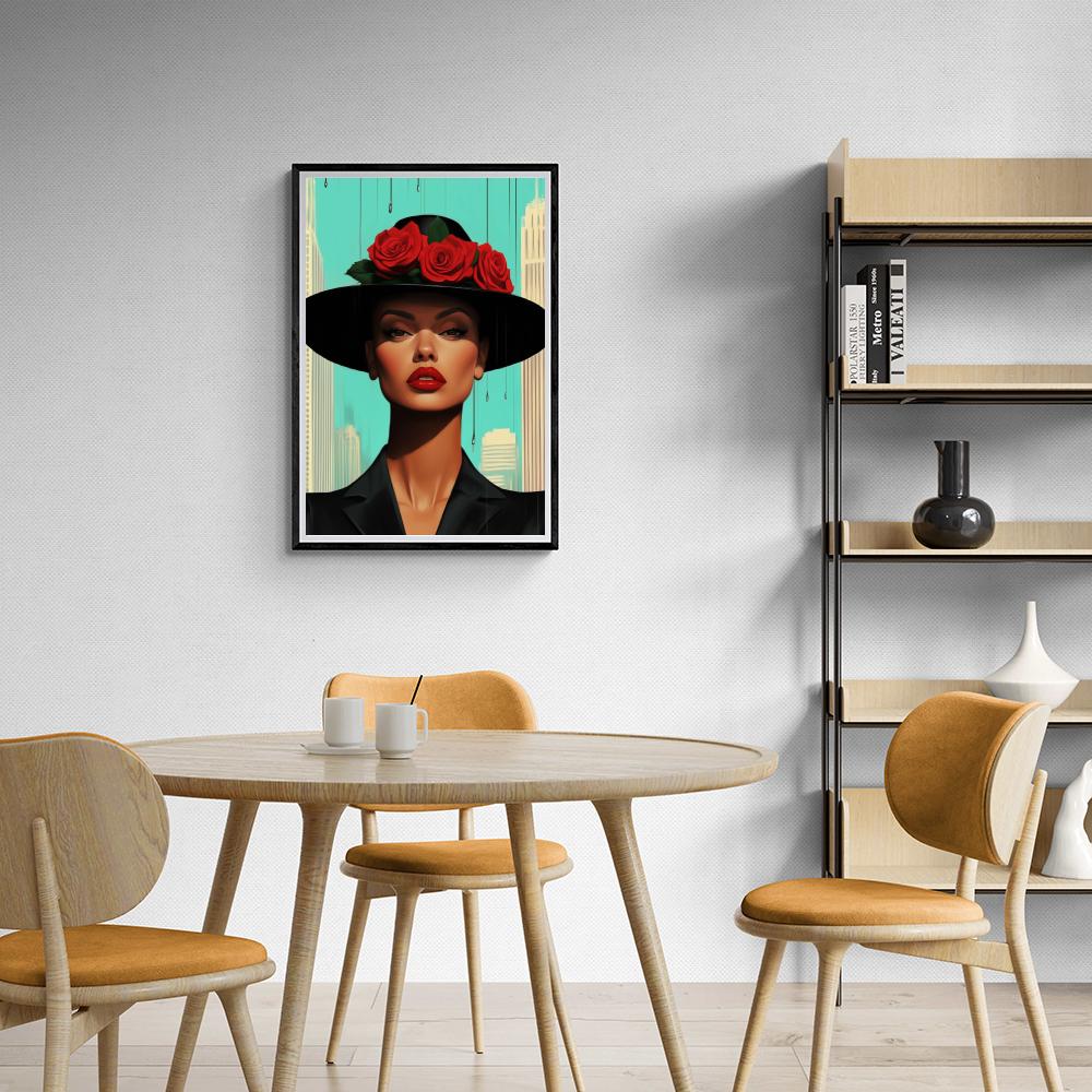 Femme au Chapeau dans un intérieur