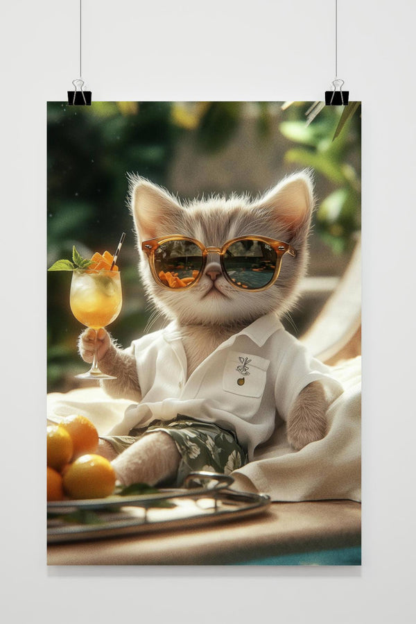 Affiche Chaton Cocktail