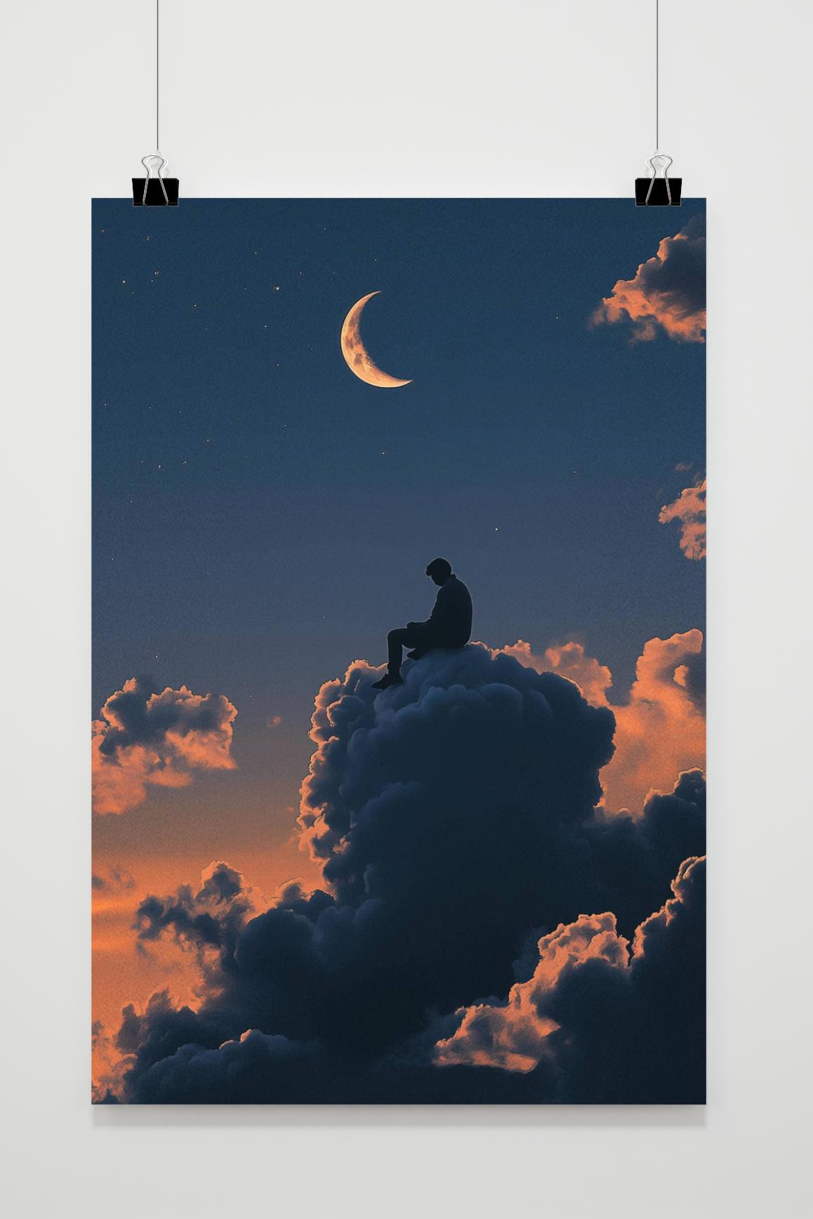 Affiche Man Wolk de 25 Artstreet