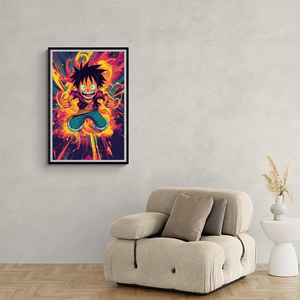 One Piece Luffy dans un intérieur