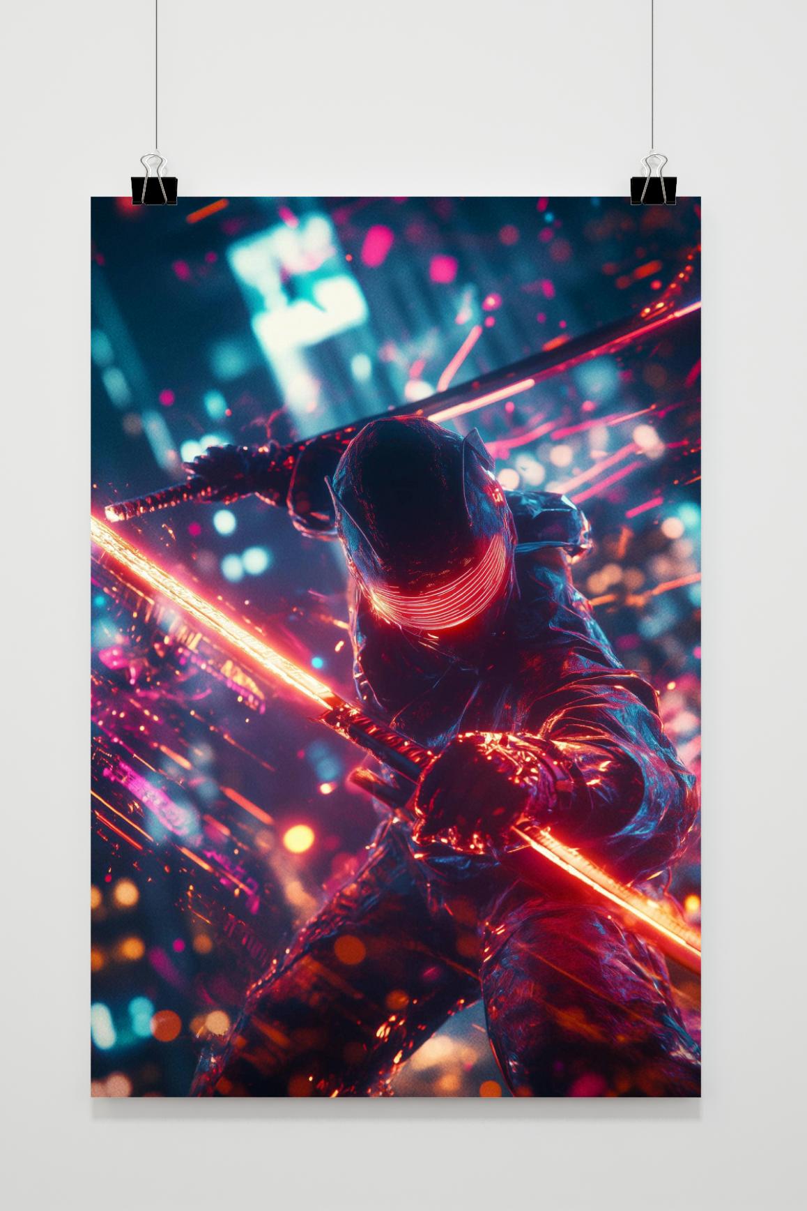 Affiche Neon Ninja de 25 Artstreet