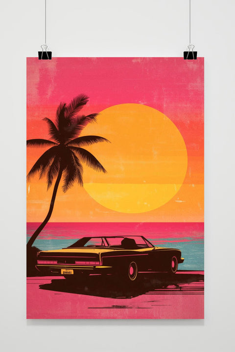 Póster Coche Retro