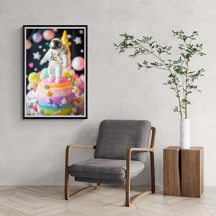 Astronaute Gâteau dans un intérieur