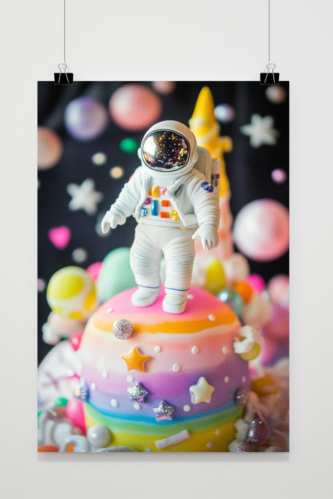Affiche Astronaute Gâteau de 25 Artstreet