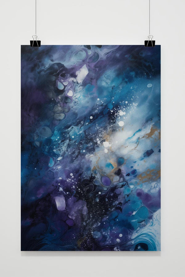 Abstrakt Aquarell Blau Poster