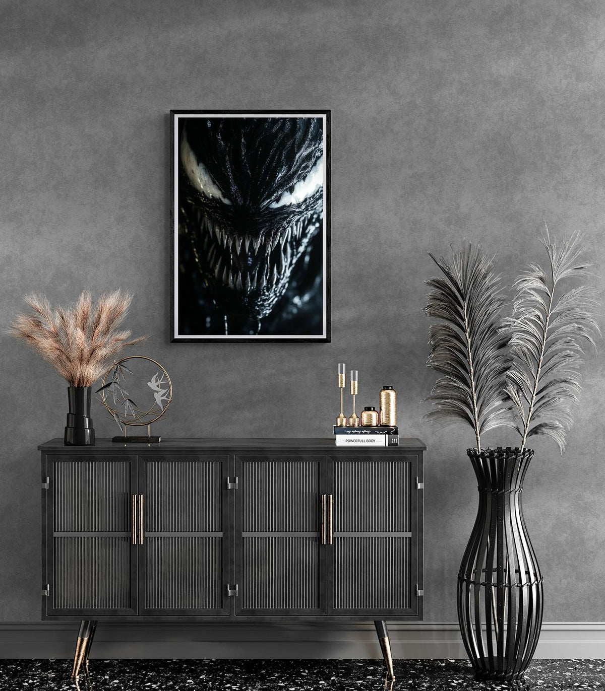 Venom Marvel dans un intérieur