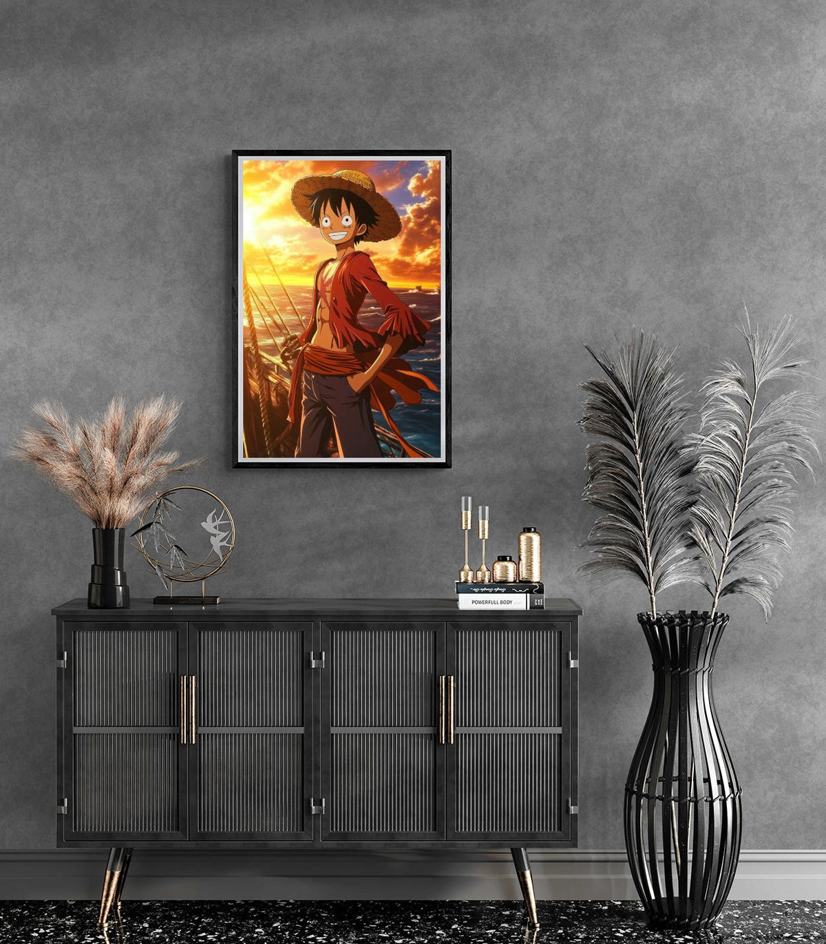 Monkey D. Luffy One Piece en un interior
