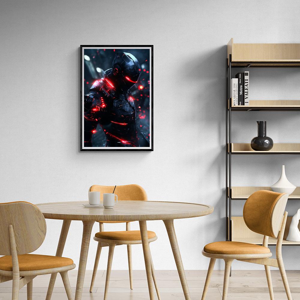Robot Noir dans un intérieur