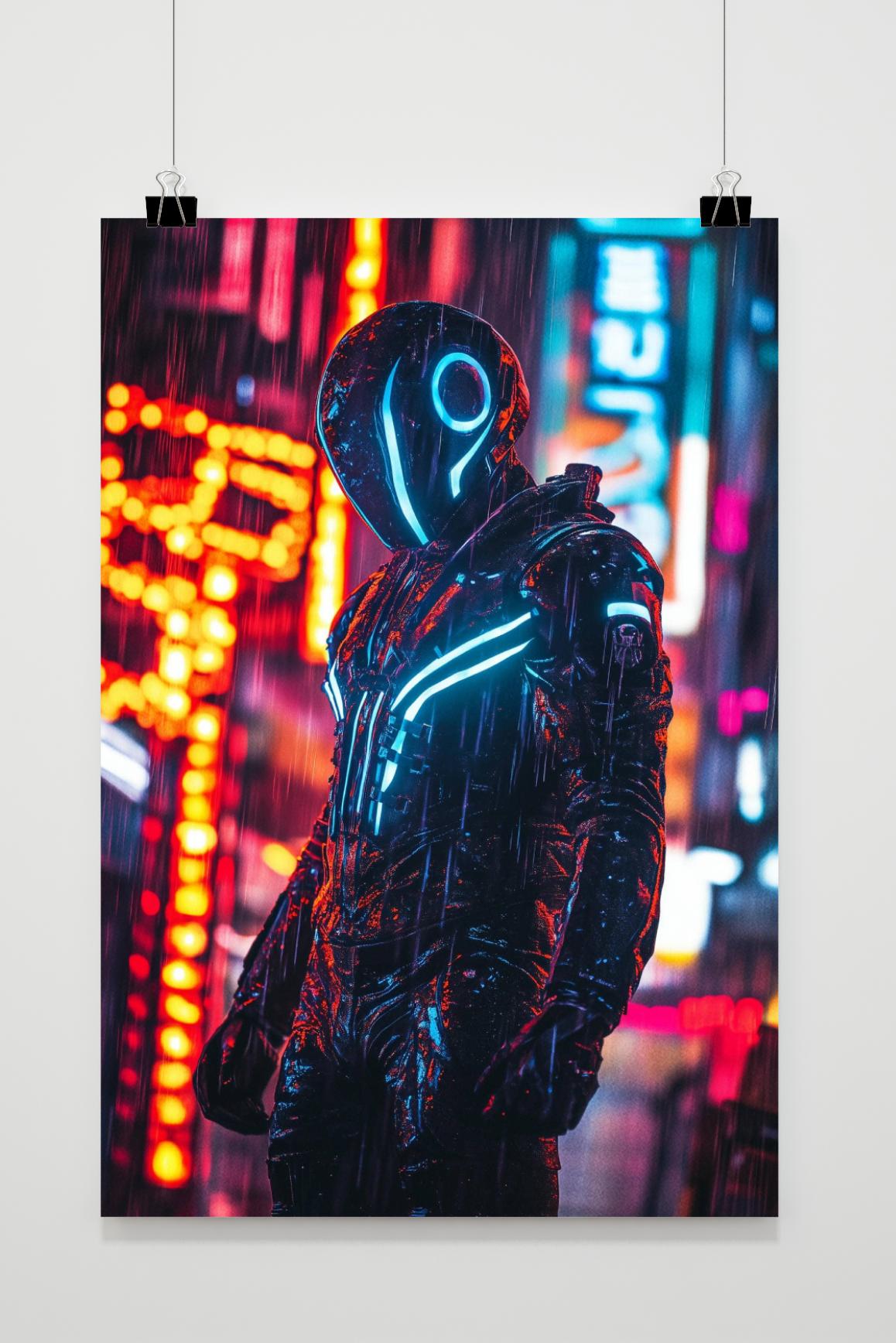 Affiche Guerrier Cyberpunk de 25 Artstreet