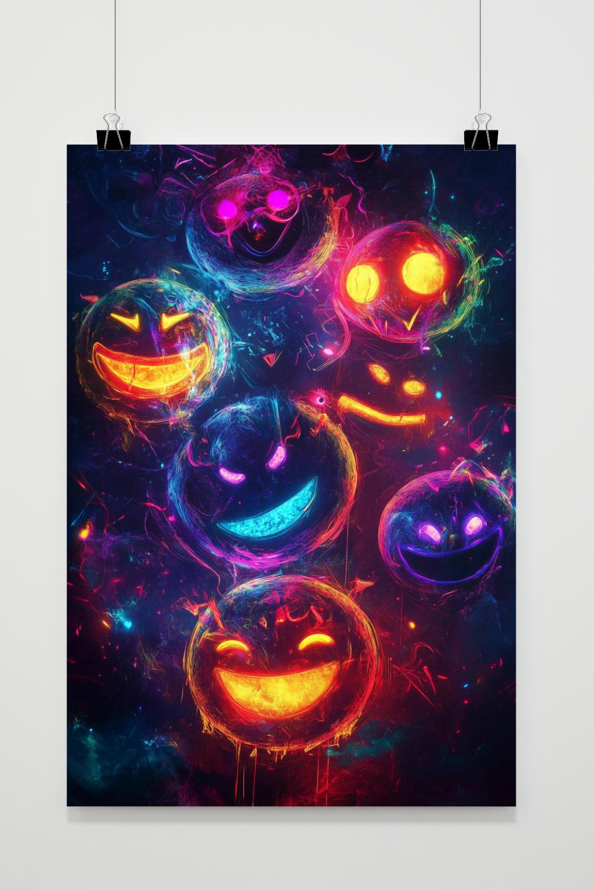 Affiche Emoji's Neon de 25 Artstreet