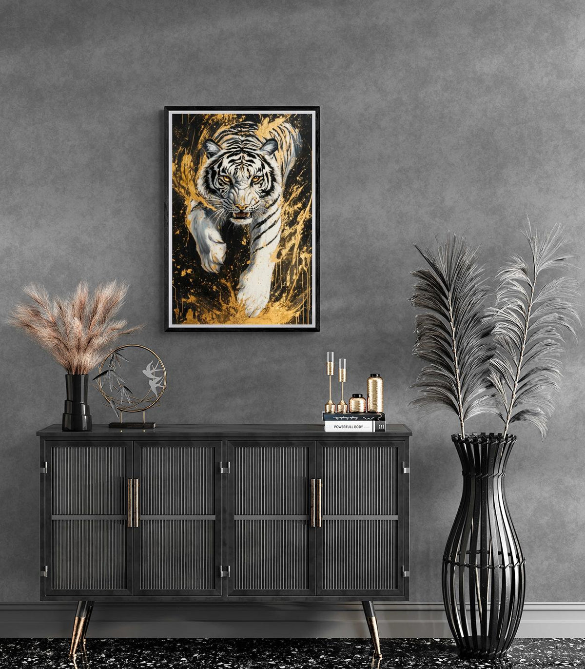 Tigre Blanc dans un intérieur