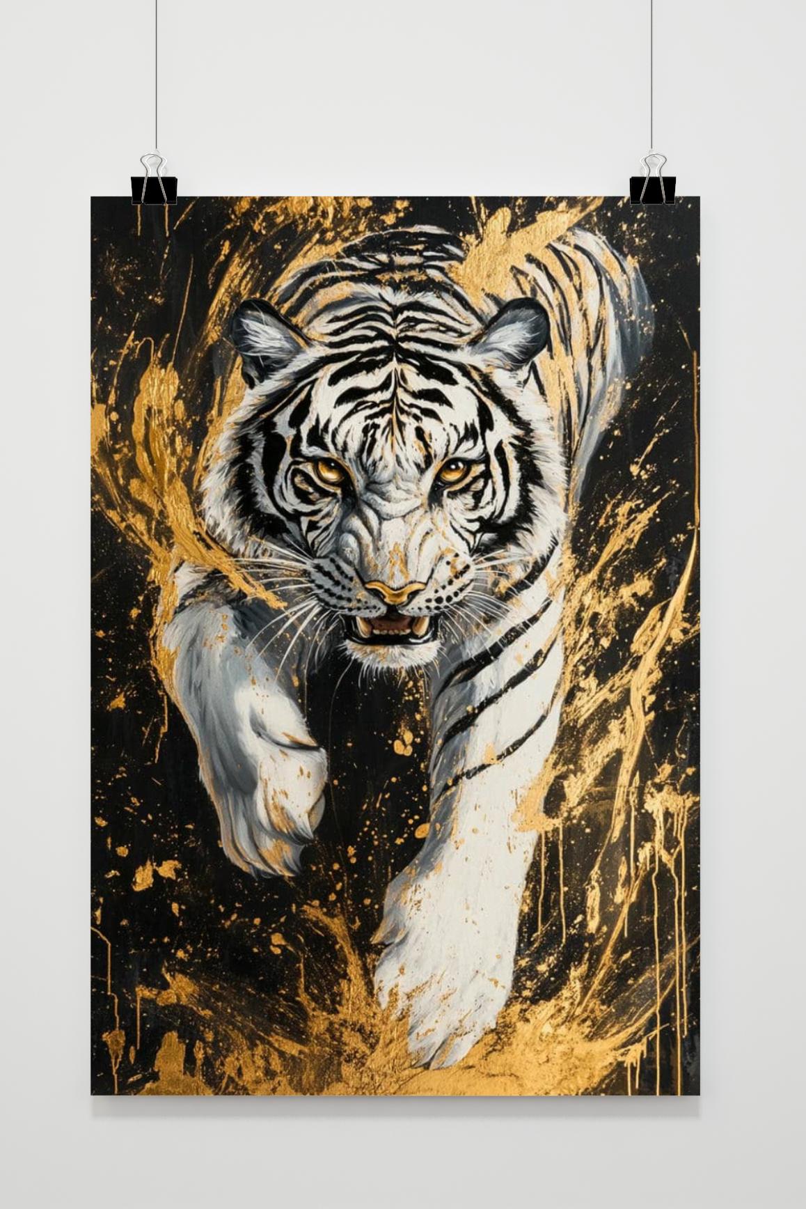 Affiche Tigre Blanc de 25 Artstreet
