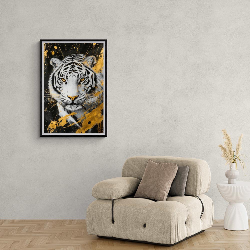 Portrait de Tigre dans un intérieur