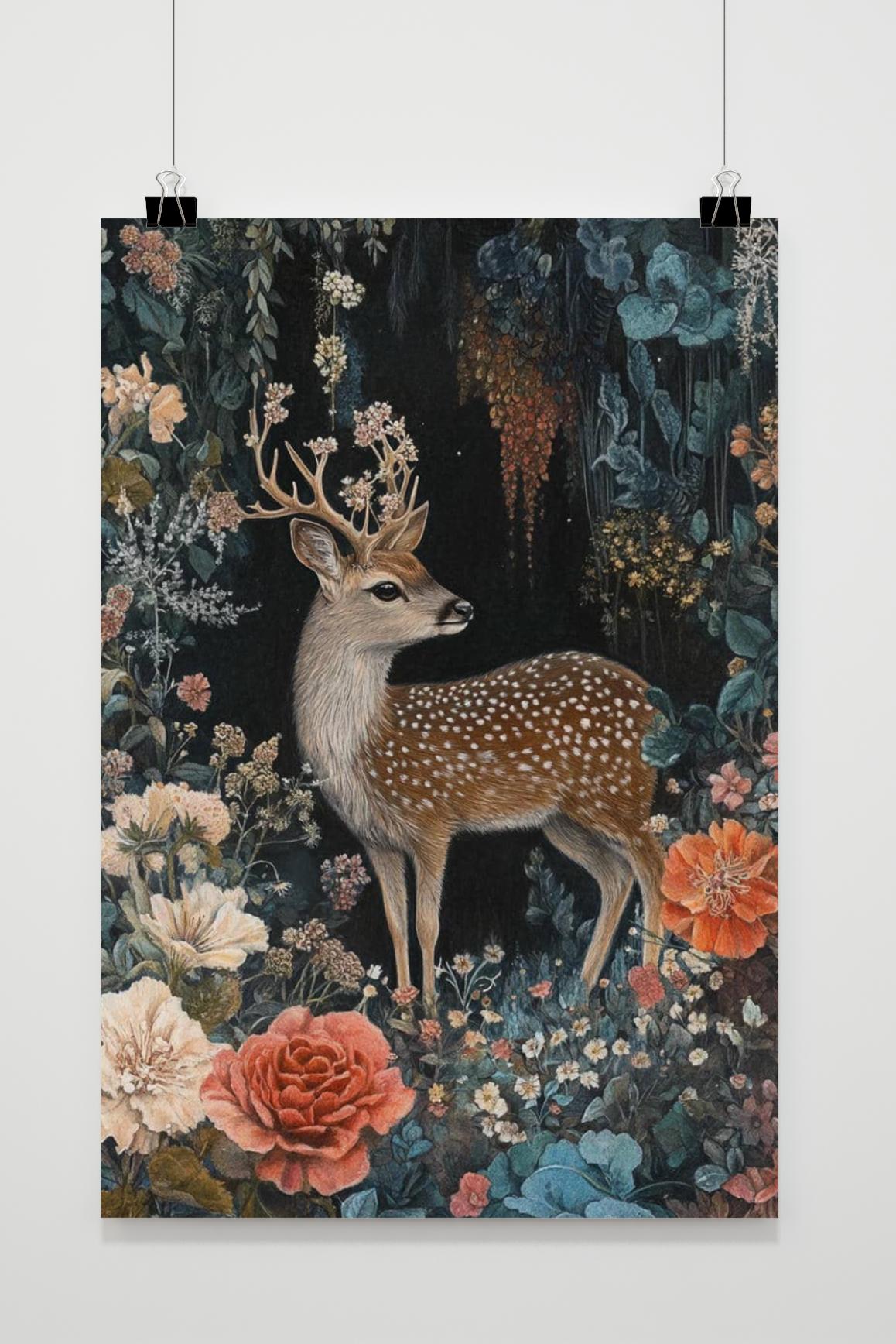 Affiche Cerf Forêt de 25 Artstreet