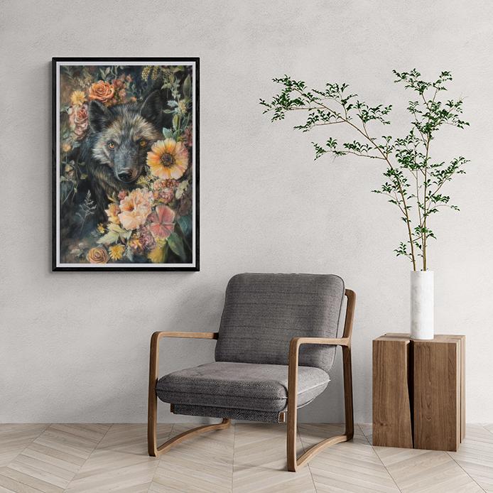Lobo Flores en un interior