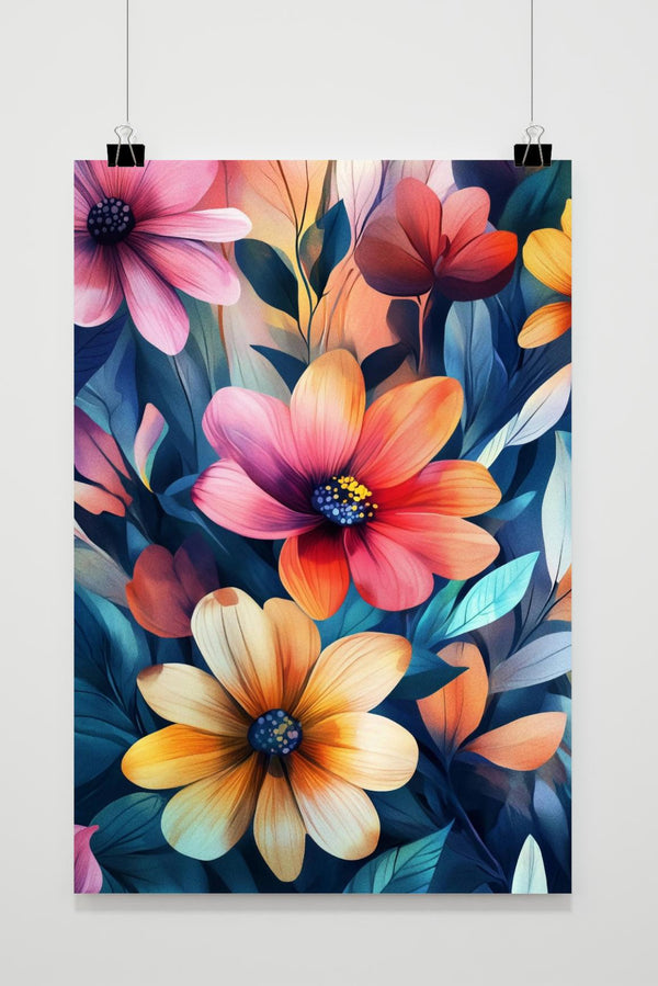 Bloemen Kleurrijke poster