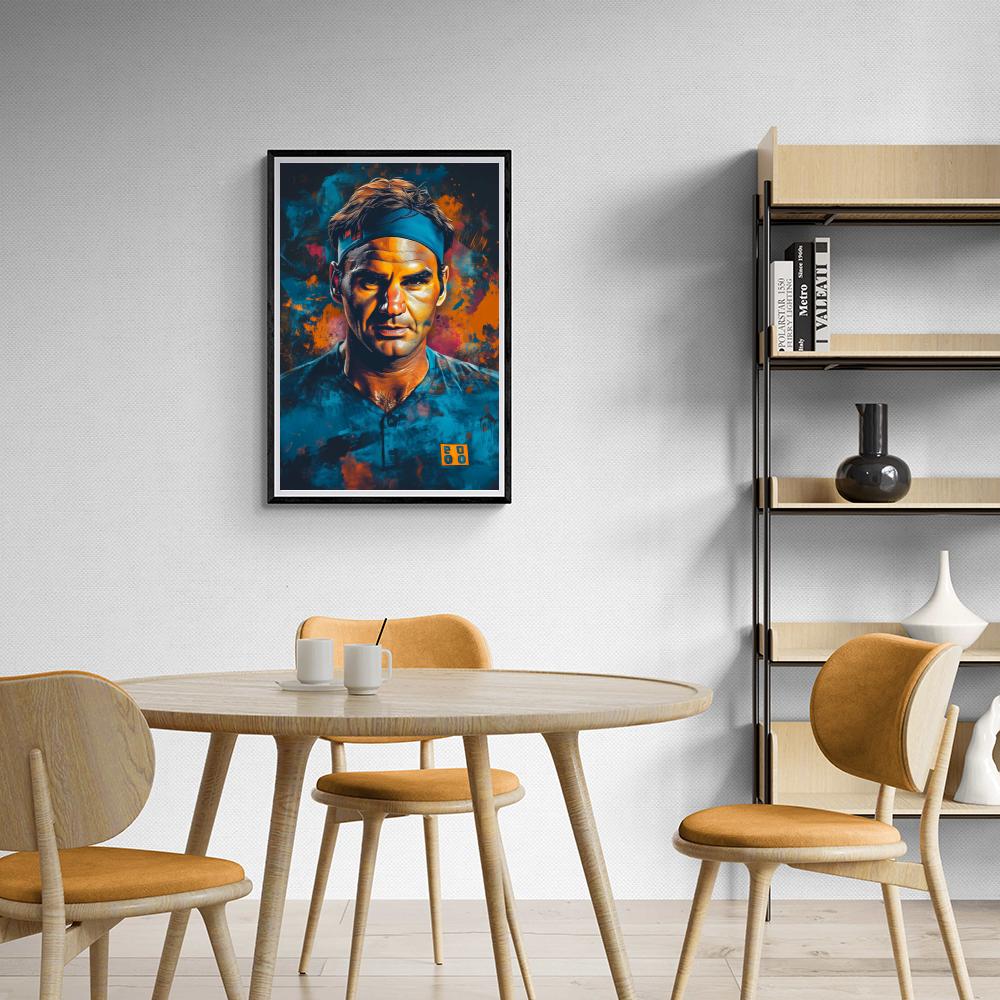 Portrait Roger Federer dans un intérieur
