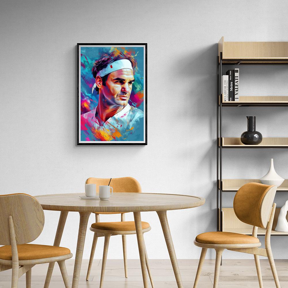 Roger Federer en un interior